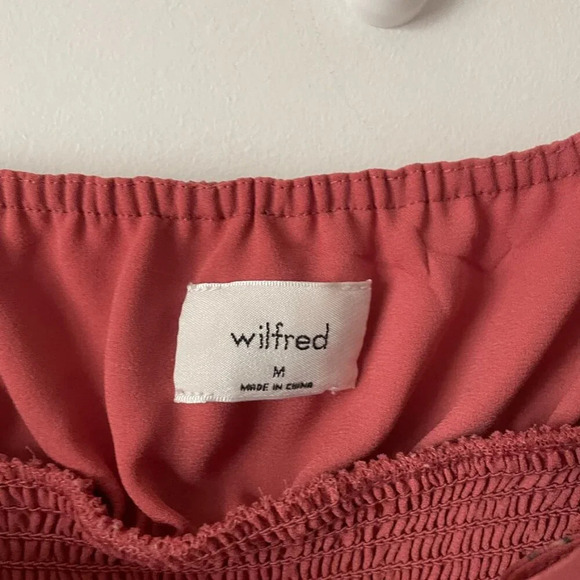 Aritzia Wilfred Genoa Smocked Floral Mini Dress in Spring Medley Red Medium - Picture 7 of 8